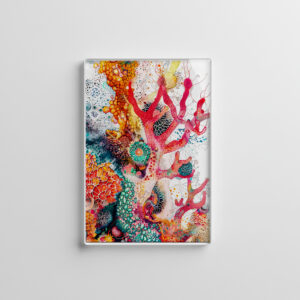 raxxa Glas-Magnet: Abstract Watercolor Illustration of Coral Reefs