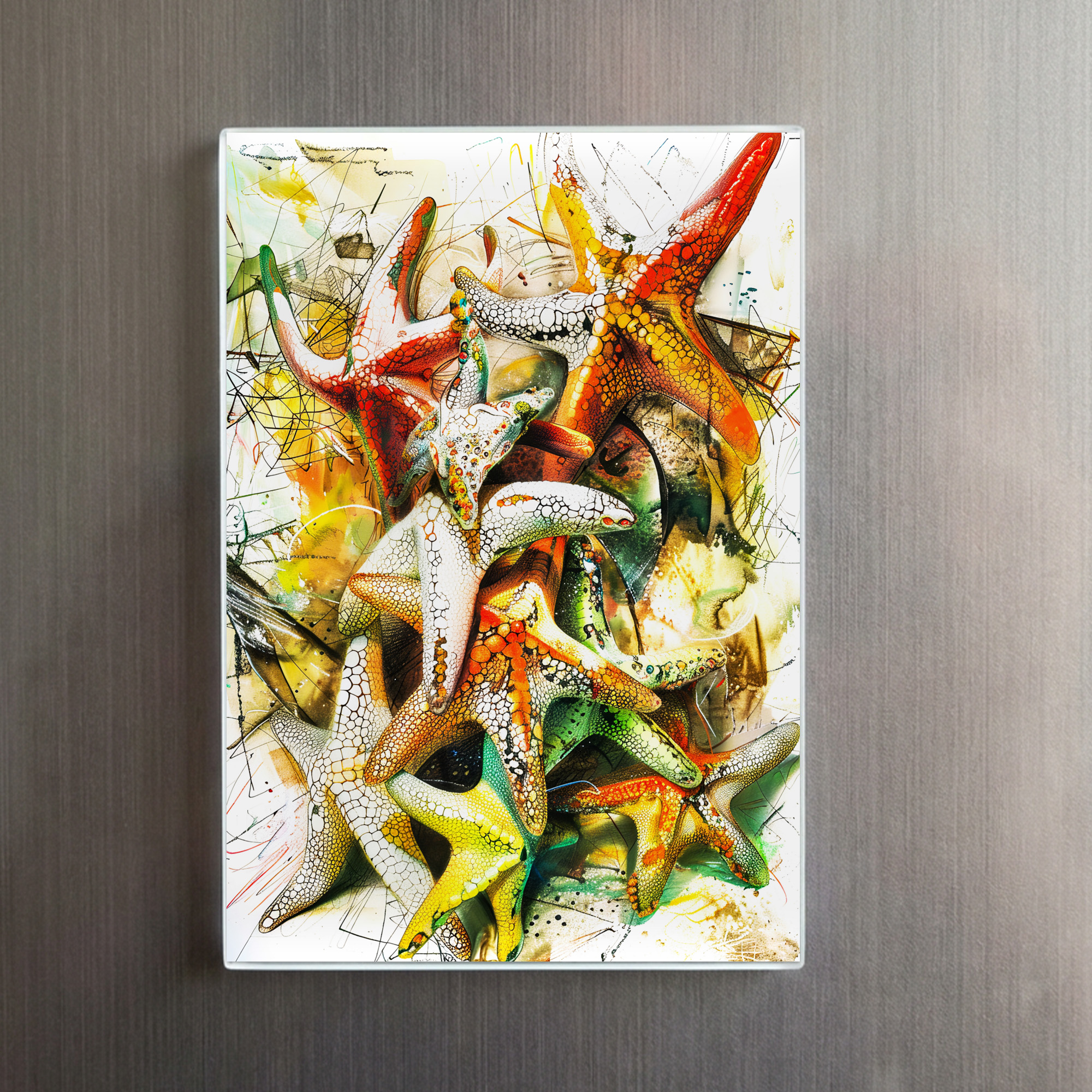 raxxa Glas-Magnet: Abstract Watercolor Illustration of Starfish – Bild 2