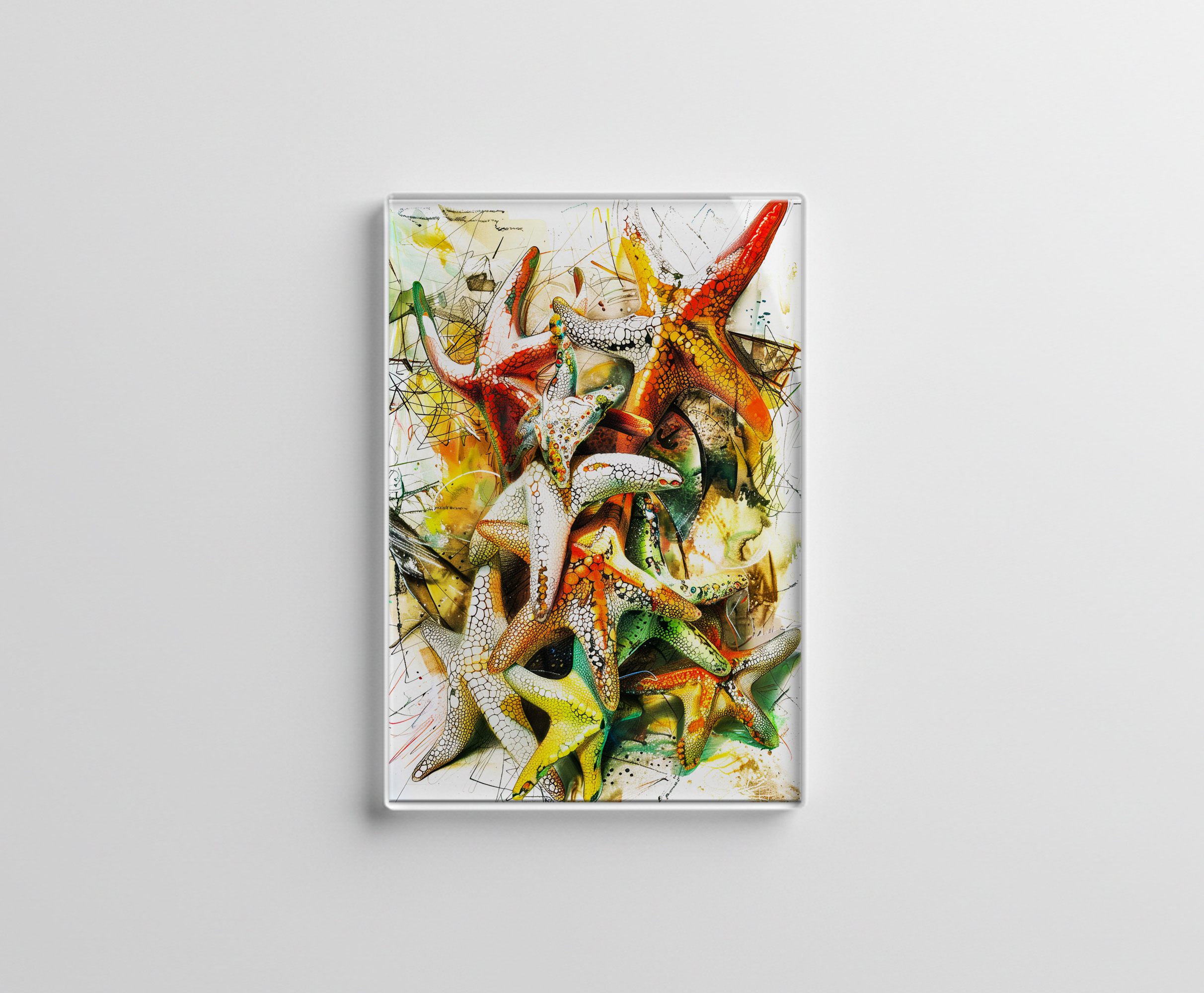 raxxa Glas-Magnet: Abstract Watercolor Illustration of Starfish