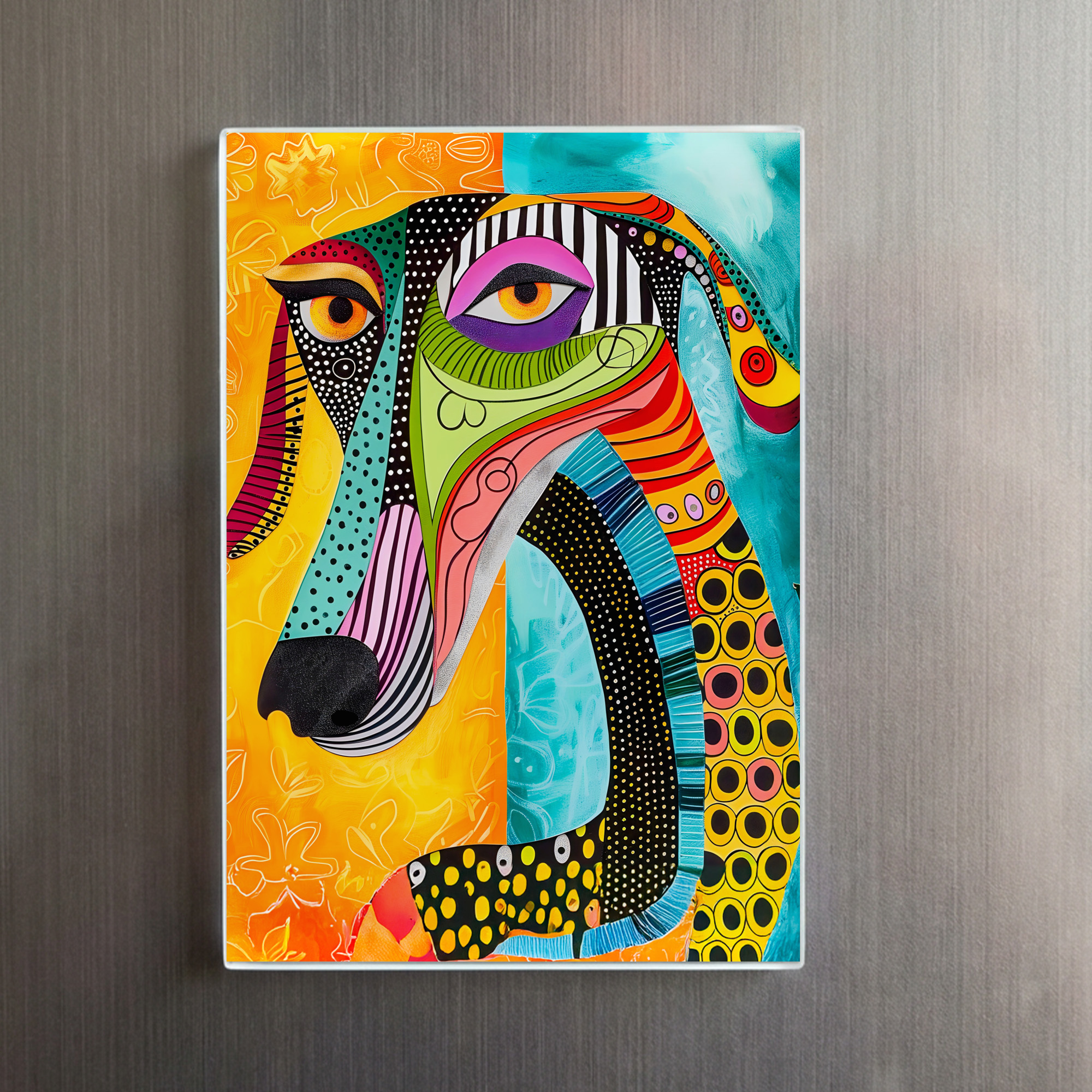 raxxa Glas-Magnet: Pop-Art Dog in Expressive Colors - Image 2