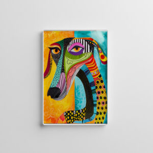 raxxa Glas-Magnet: Pop-Art Dog in Expressive Colors
