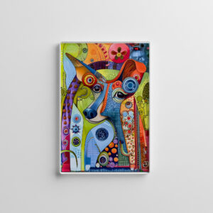 raxxa Glas-Magnet: Pop-Art Dog in Bright Colors
