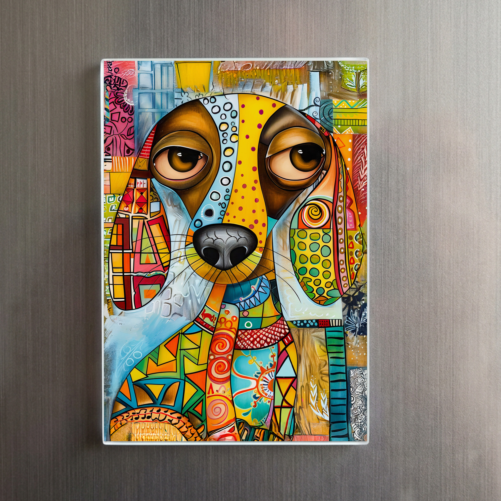 raxxa Glas-Magnet: Retro-Inspired Pop-Art Dog Face – Bild 2