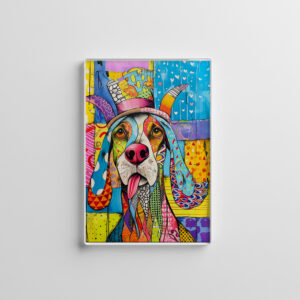 raxxa Glas-Magnet: Pop-Art Dog Portrait in Retro Style