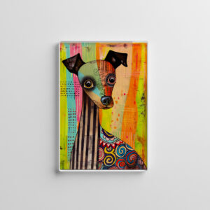 raxxa Glas-Magnet: Abstract Dog in Pop-Art Palette
