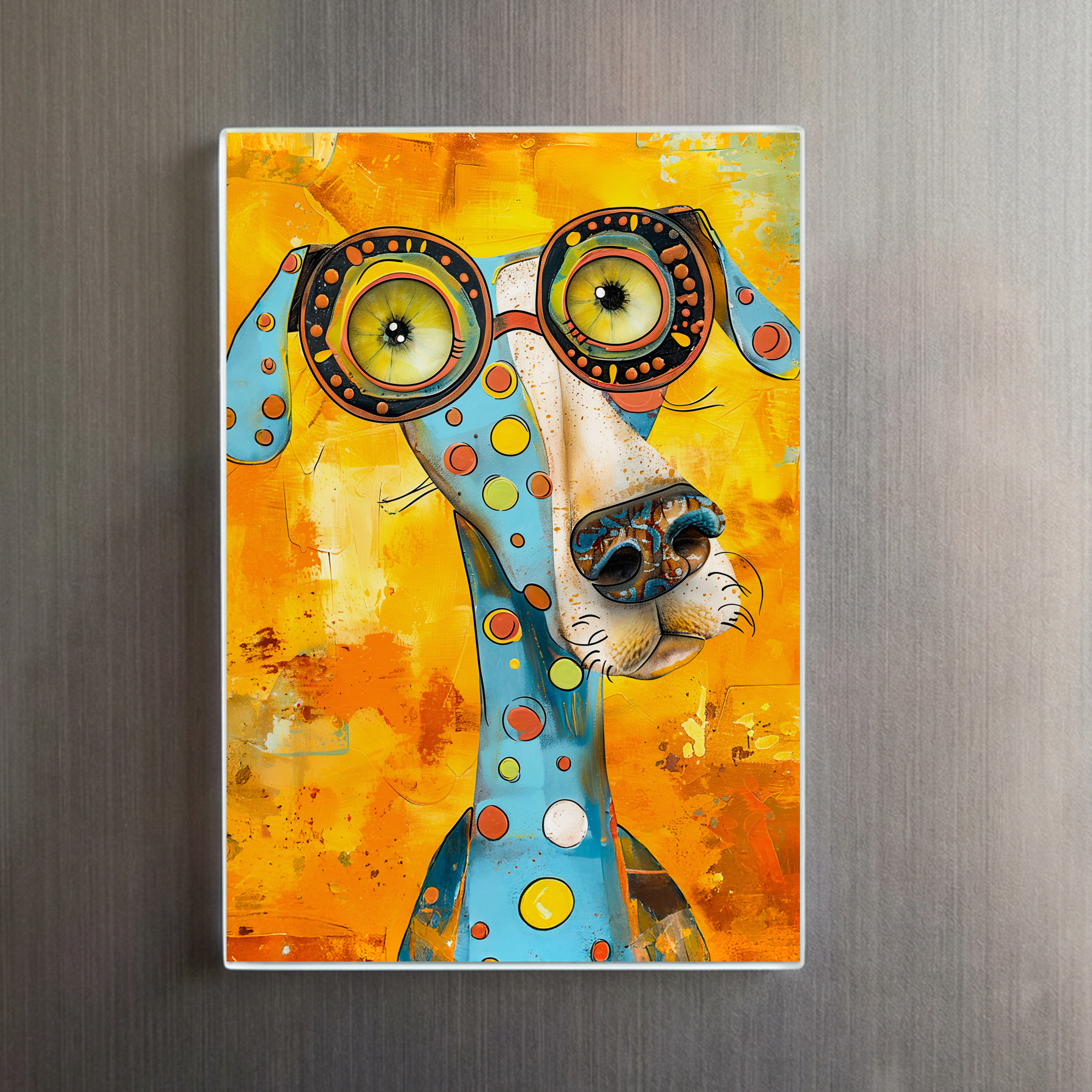 raxxa Glas-Magnet: Playful Pop-Art Dog in Bright Hues – Bild 2