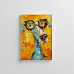 raxxa Glas-Magnet: Playful Pop-Art Dog in Bright Hues