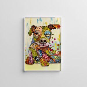 raxxa Glas-Magnet: Colorful Pop-Art Dog Face