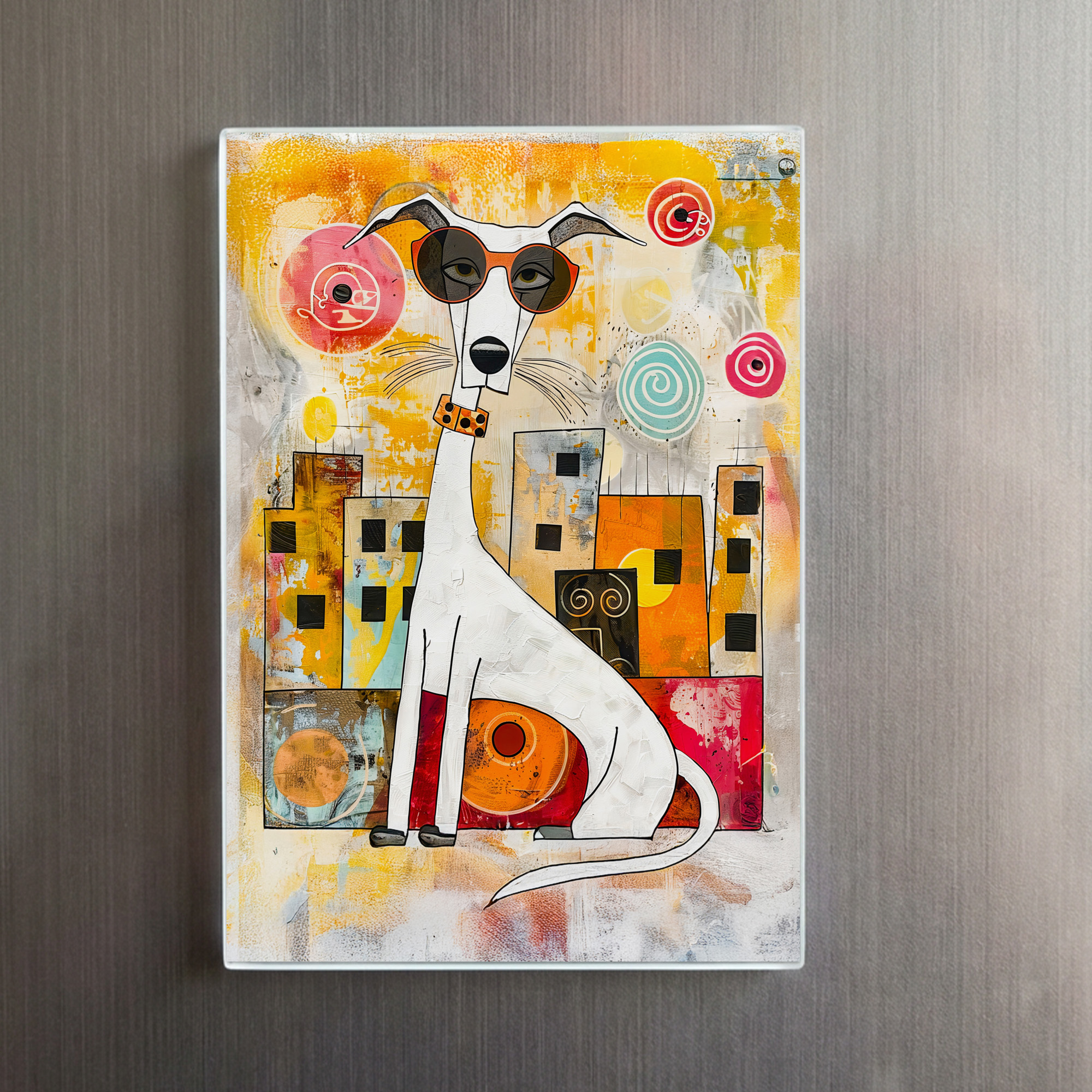 raxxa Glas-Magnet: Crazy Pop-Art Dog Portrait – Image 2