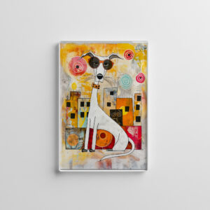 raxxa Glas-Magnet: Crazy Pop-Art Dog Portrait