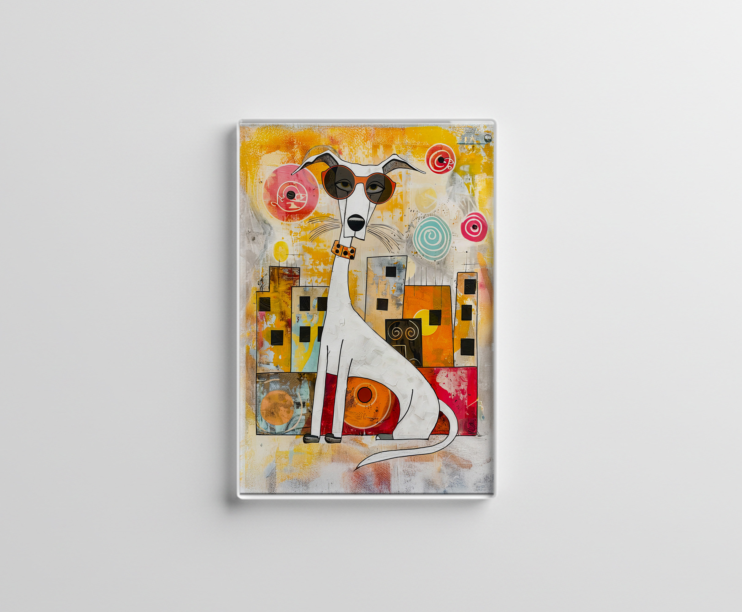 raxxa Glas-Magnet: Crazy Pop-Art Dog Portrait