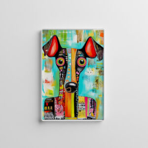 raxxa Glas-Magnet: Crazy Dog Face in Pop-Art Style