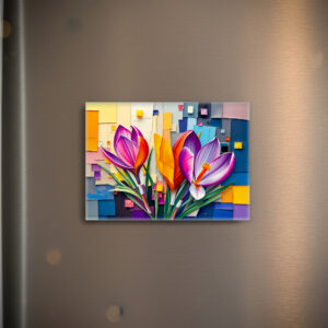 raxxa Glas-Magnet: Charming Crocus in Modern Abstract Style
