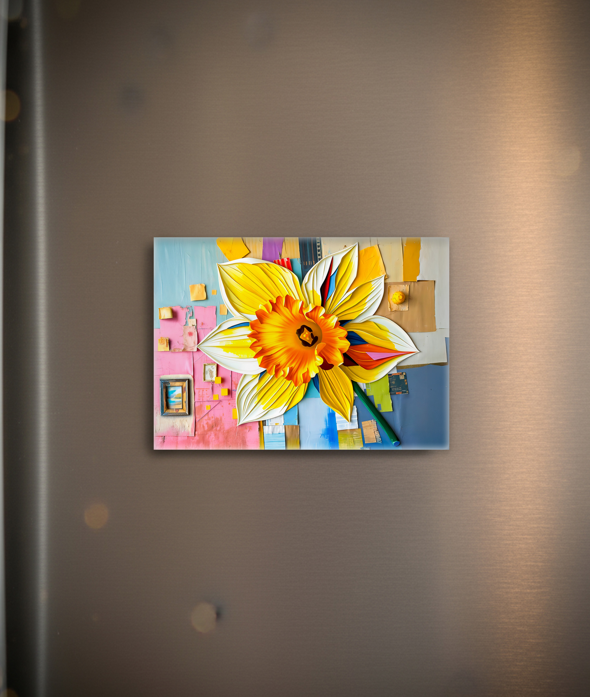 raxxa Glas-Magnet: Radiant Daffodil in Modern Abstract Style