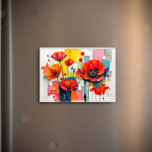 raxxa Glas-Magnet: Vibrant Poppy in Modern Abstract Style