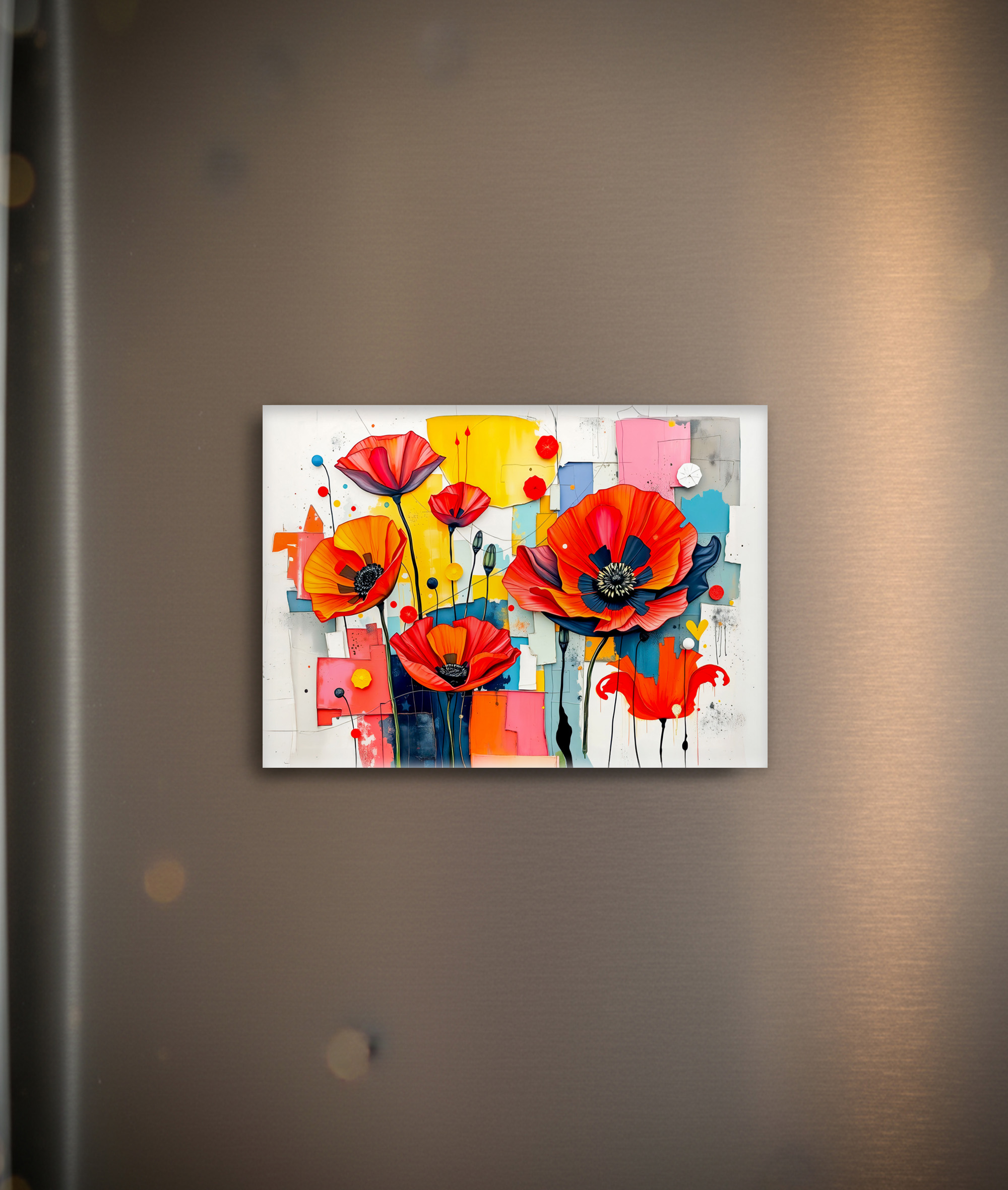 raxxa Glas-Magnet: Vibrant Poppy in Modern Abstract Style