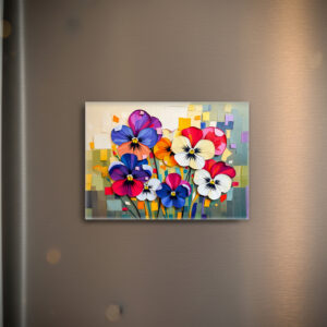 raxxa Glas-Magnet: Charming Pansy in Modern Abstract Style