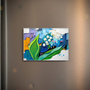 raxxa Glas-Magnet: Graceful Lily of the Valley in Modern Abstract Style