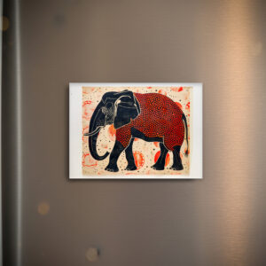 raxxa Glas-Magnet: Dual-Tone Elephant on Cream Background