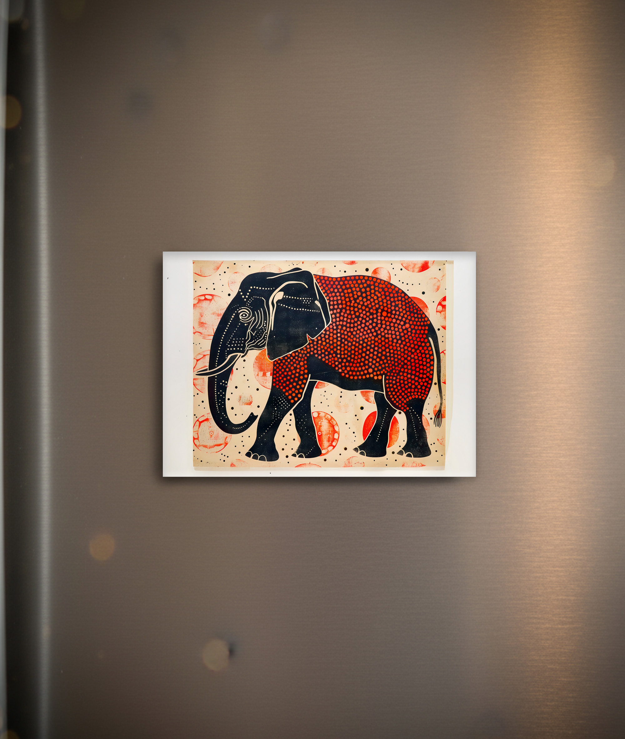 raxxa Glas-Magnet: Dual-Tone Elephant on Cream Background