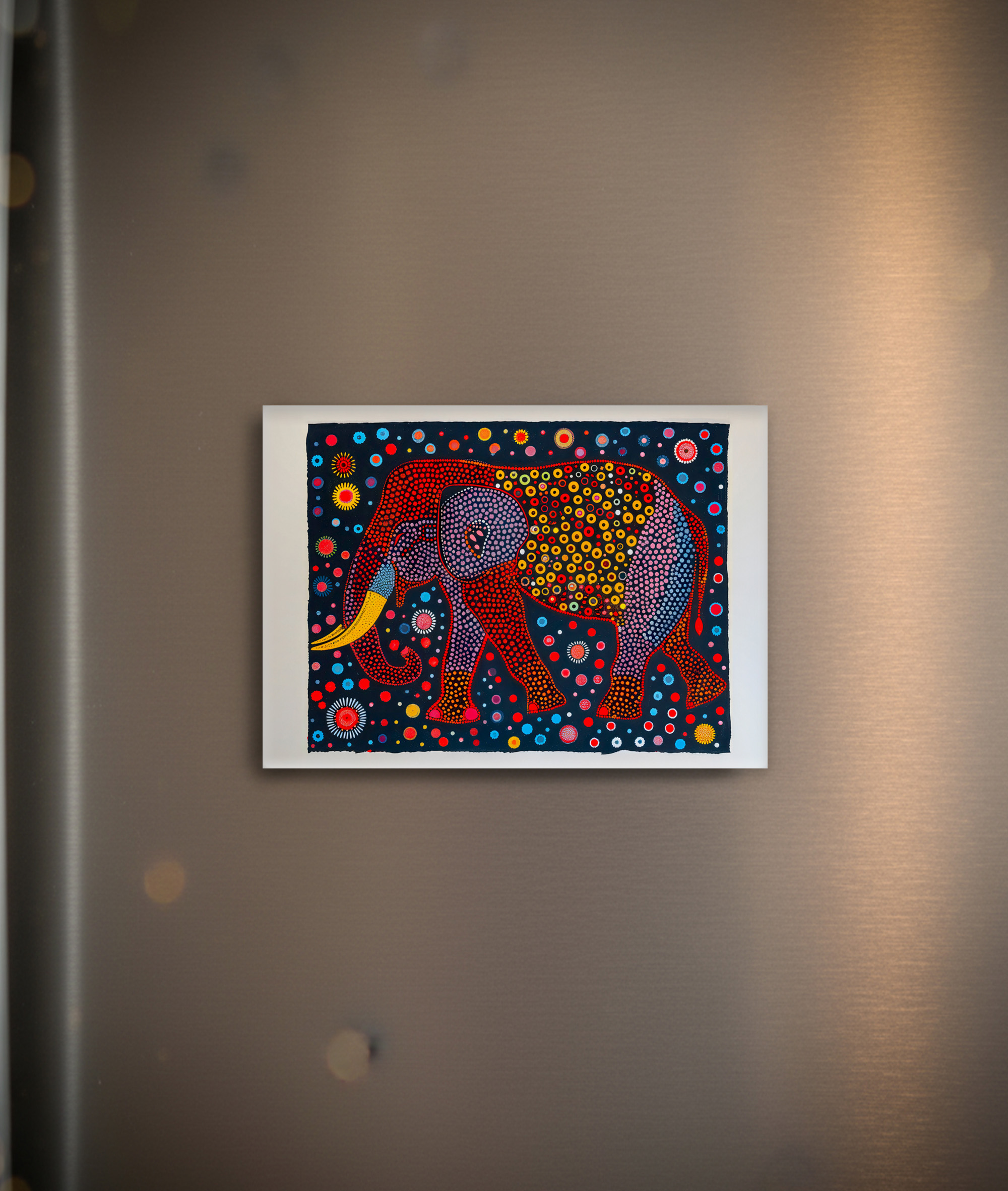 raxxa Glas-Magnet: Red Blue Abstract Elephant with flower Dots