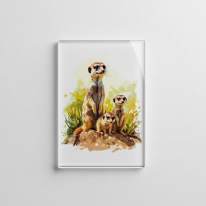raxxa Glas-Magnet: Meerkat Family on the Lookout