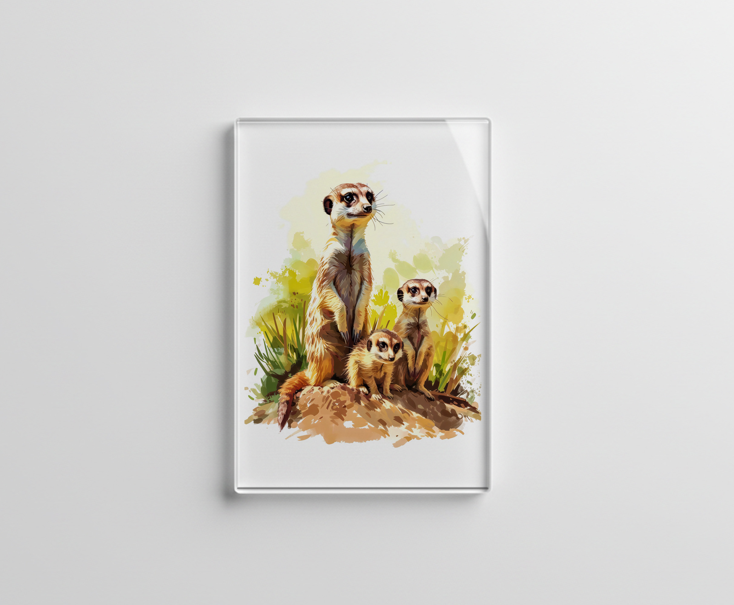 raxxa Glas-Magnet: Meerkat Family on the Lookout