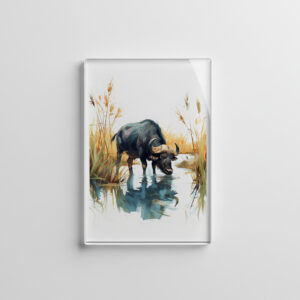 raxxa Glas-Magnet: African Buffalo at Water’s Edge