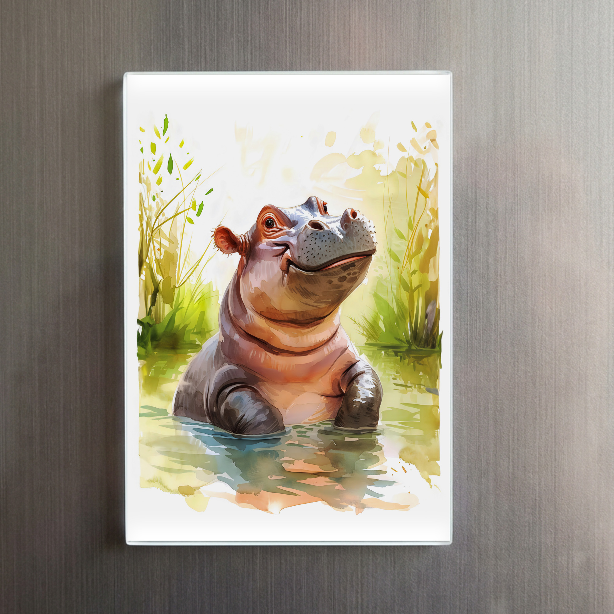 raxxa Glas-Magnet: Smiling Hippo in Water - immagine 2