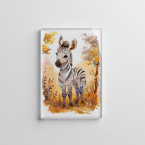raxxa Glas-Magnet: Zebra Foal in Autumn Grassland