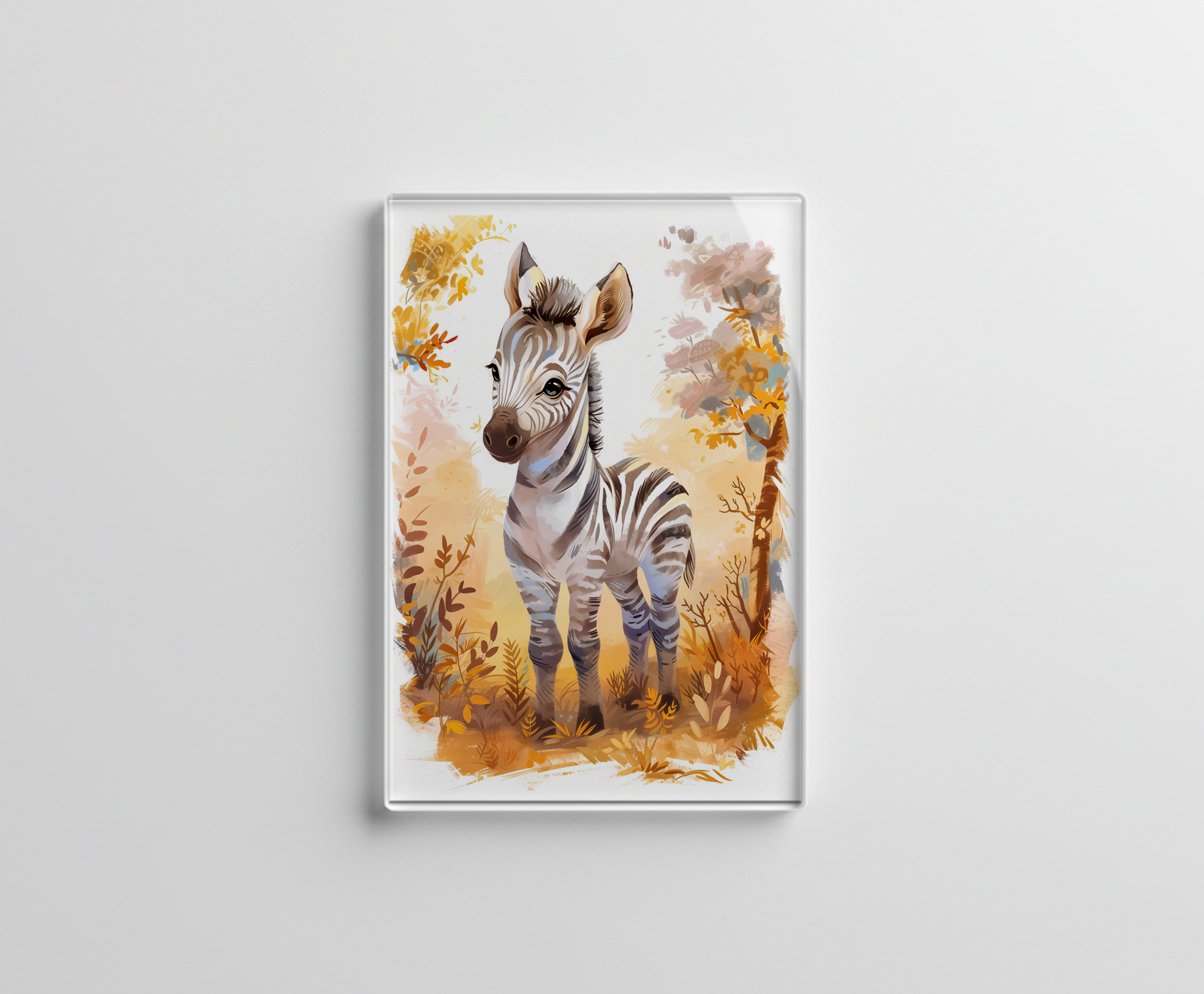raxxa Glas-Magnet: Zebra Foal in Autumn Grassland