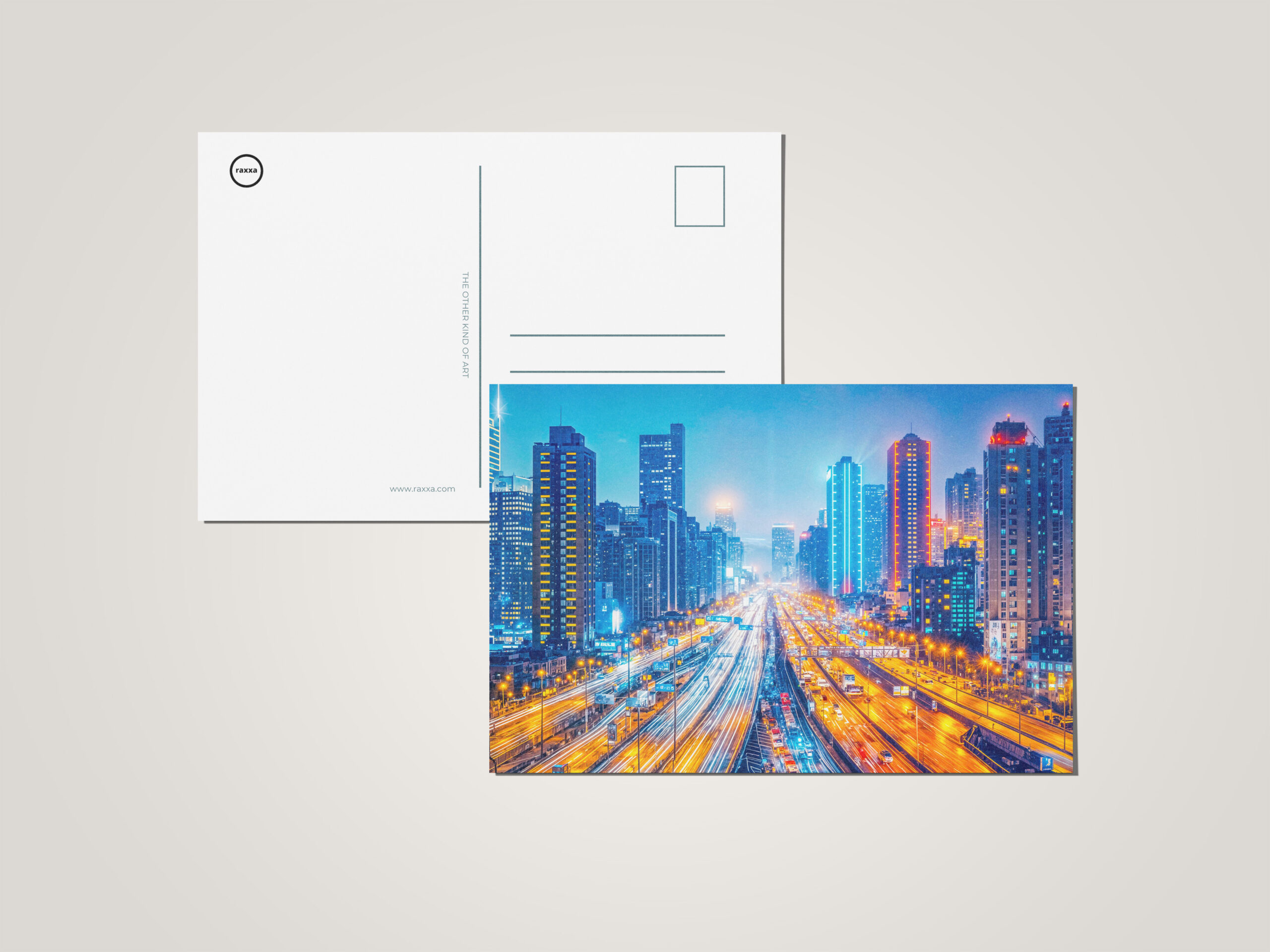 raxxa Postkarte: Roads Through Big City Skyline