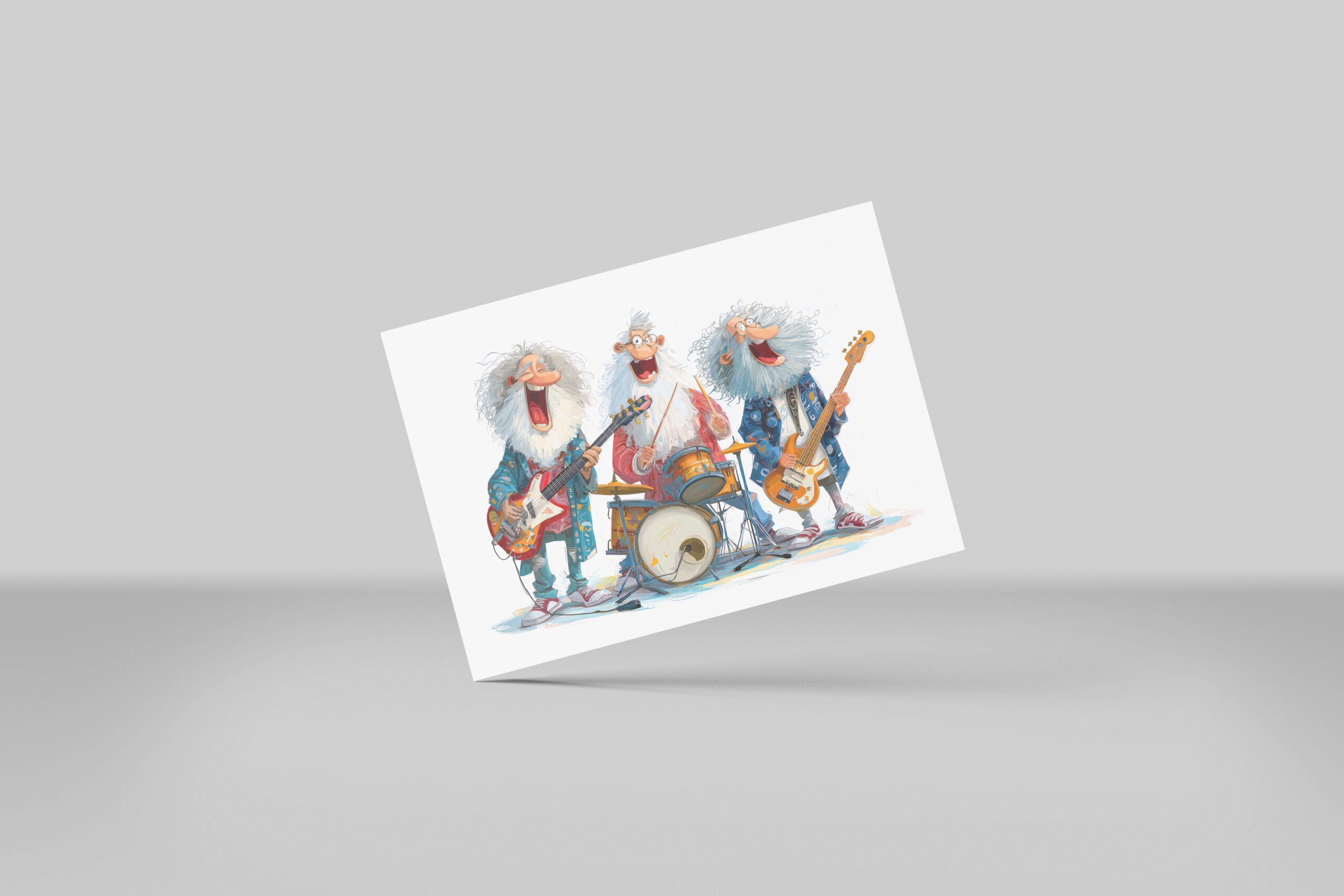 raxxa Postkarte: Funny illustration of seniors playing rock music