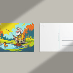 raxxa Postkarte: Grandpa catching a shoe while fishing