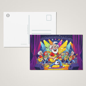 raxxa Postkarte: Grandpa playing in a rock band on stage