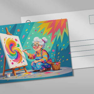 raxxa Postkarte: Grandmother Painting Art Illustration