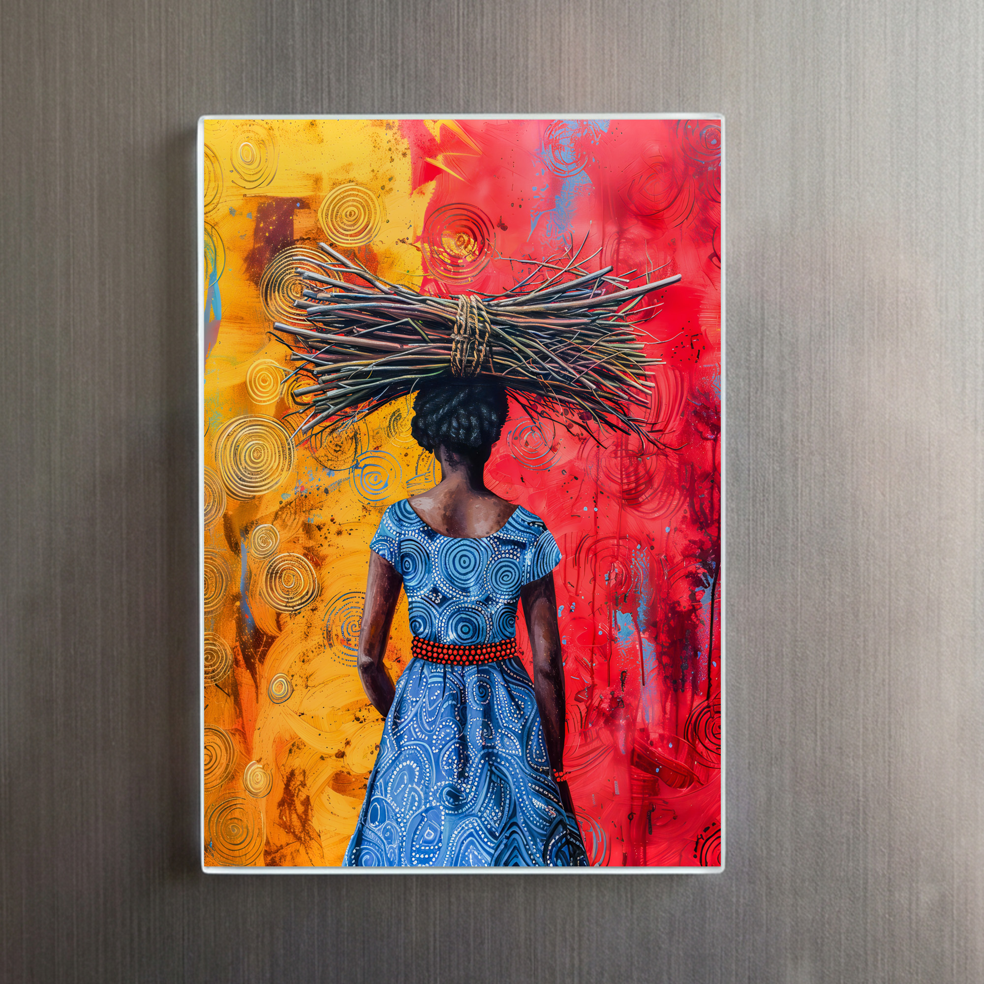 raxxa Glas-Magnet: African Woman Carrying Firewood – Bild 2