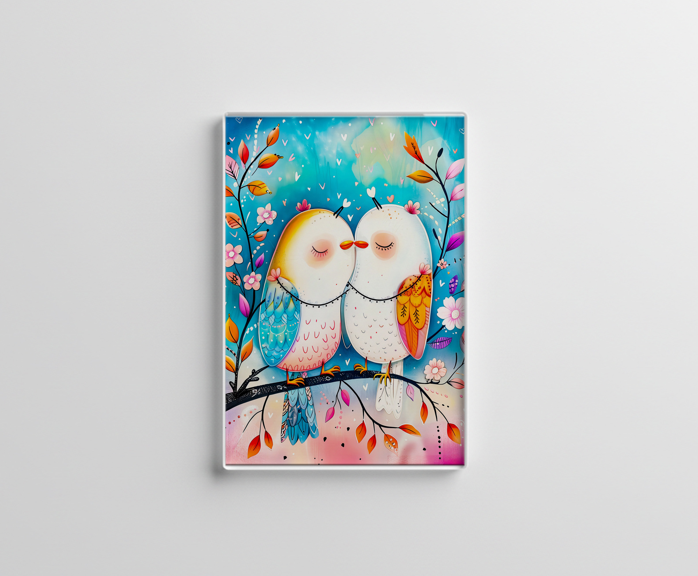raxxa Glas-Magnet: Two Birds in Love on a Branch