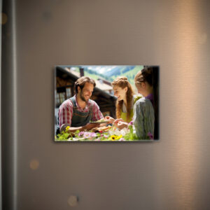 raxxa Glas-Magnet: Alpine Family Meal in Flower Garden