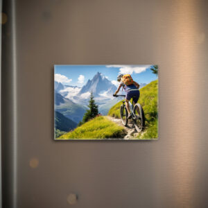 raxxa Glas-Magnet: Mountain Biker on Alpine Trail