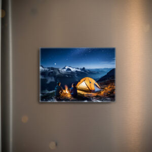 raxxa Glas-Magnet: Campfire by Tent under Starry Sky