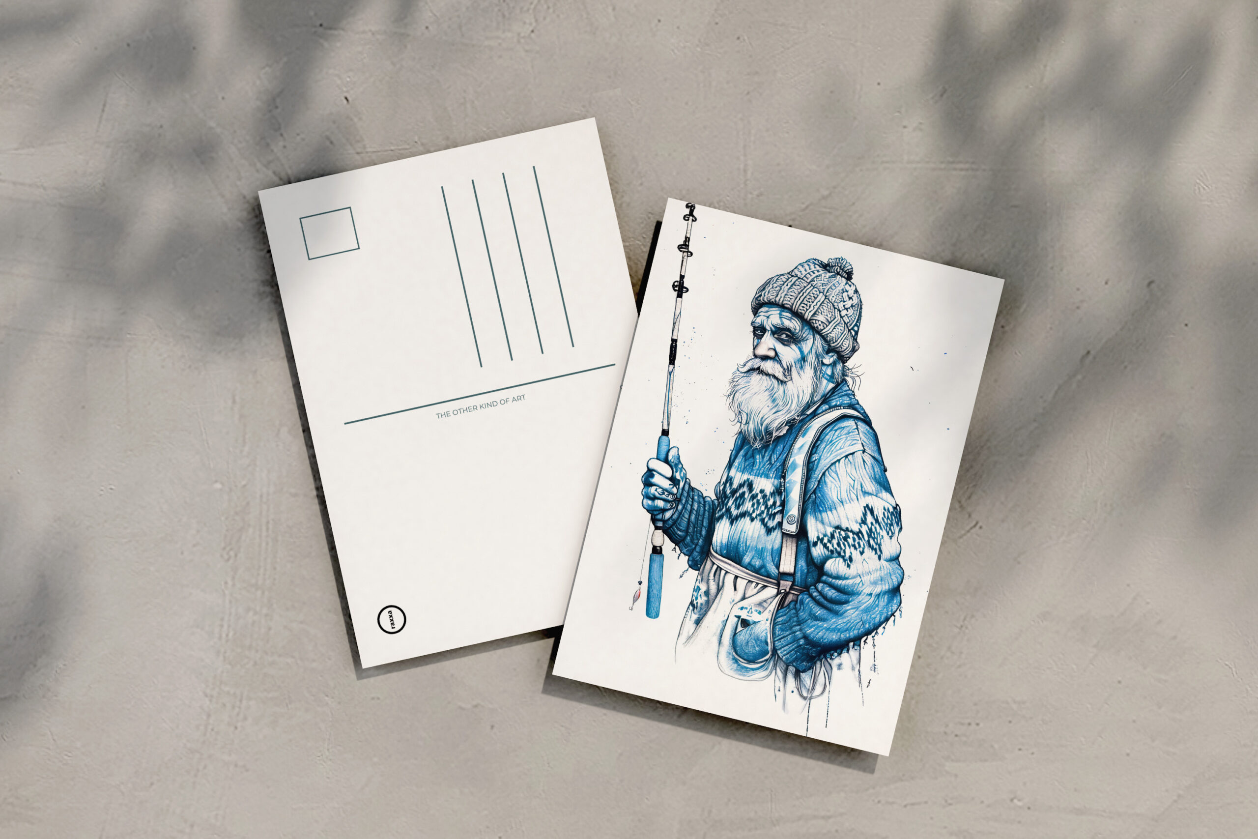 raxxa Postkarte: Elderly Sailor Standing Calm Holding Fishing Rod - immagine 2