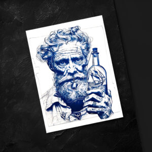 raxxa Postkarte: Sailor Holding Bottle Containing Small Model Ship