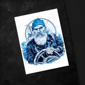 raxxa Postkarte: Sailor Steering Ship Wheel In Maritime Setting