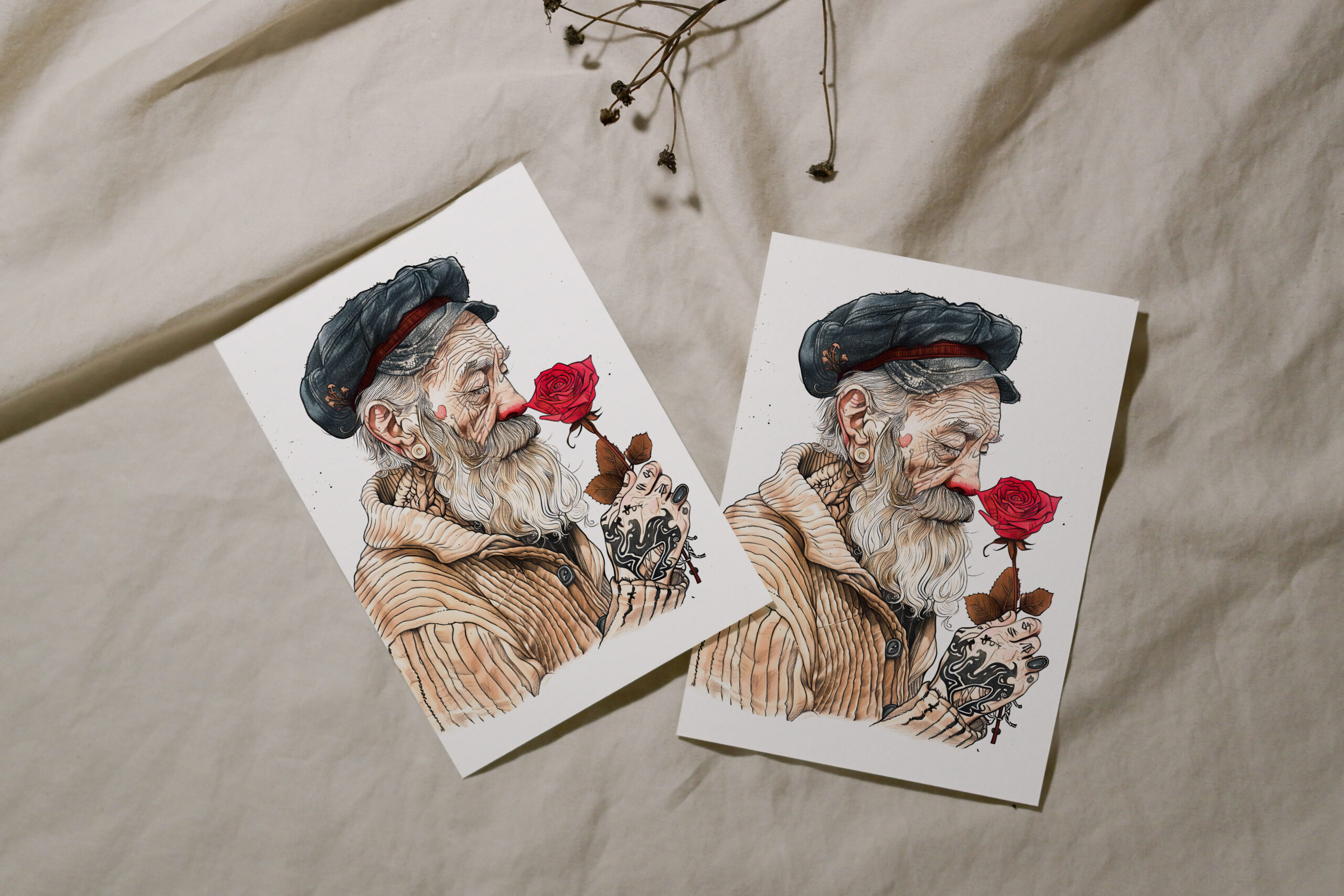 raxxa Postkarte: Sailor Holding Red Rose In Romantic Gesture - Image 2