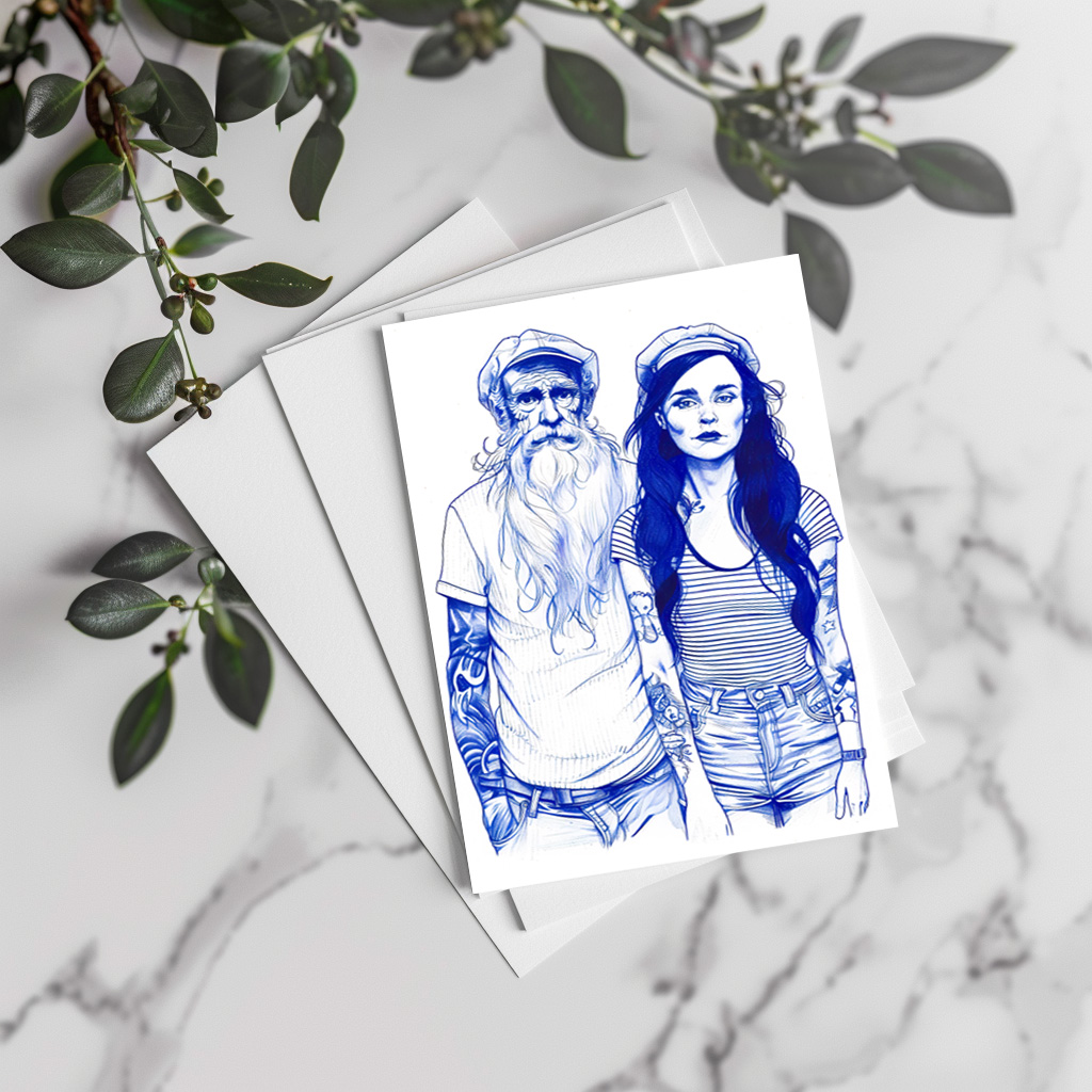 raxxa Postkarte: Sailor Standing Beside Tattooed Woman In Portrait - immagine 2
