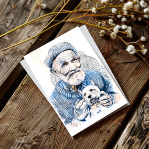 raxxa Postkarte: Sailor Holding Small Westie Dog In Arms