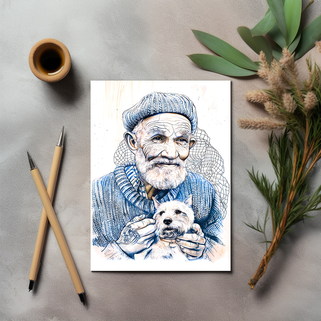 raxxa Postkarte: Sailor Holding Small Westie Dog In Arms - immagine 2