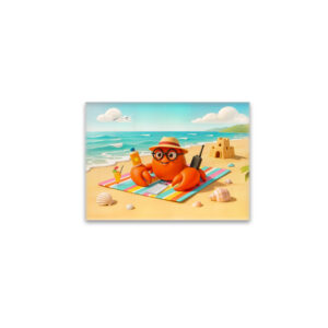 raxxa Glas-Magnet: Spy Crab Relaxing On Beach With Mission Gear