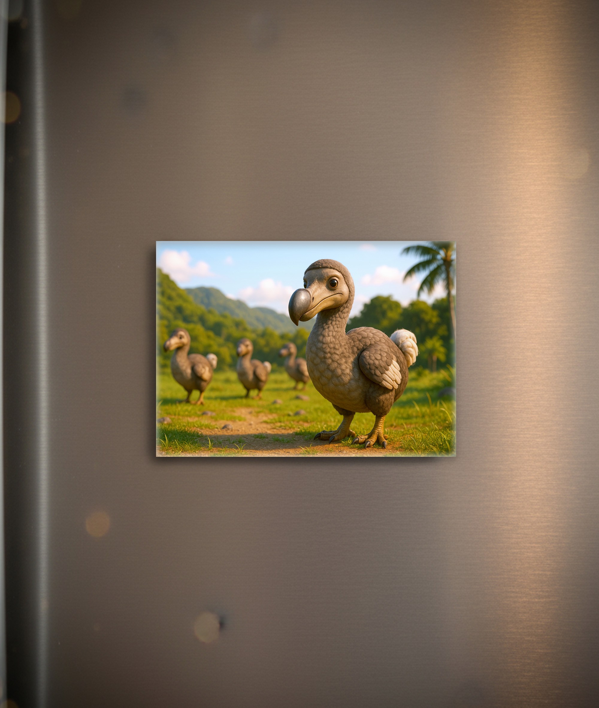 raxxa Glas-Magnet: Ausgestorbene Tiere - Neugieriger Dodo im Comic-Stil